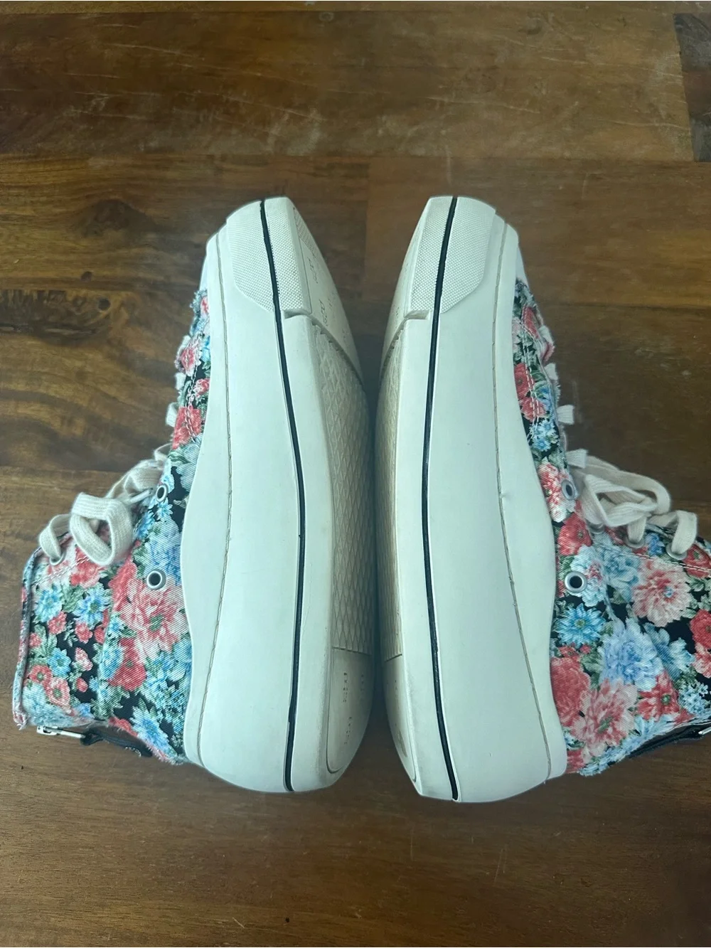 R13 Floral Canvas High-Top Platform Sneakers Nordstrom Exclusive ladies size‎ 9